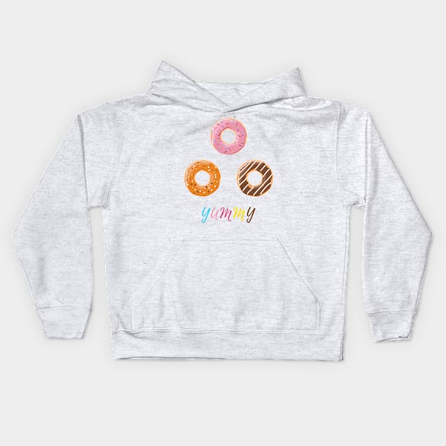 3 Donuts Kids Hoodie by MaiKStore